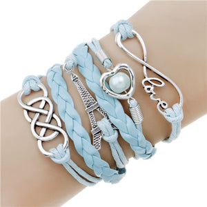 Multi-Layer Leather Charm Bracelet