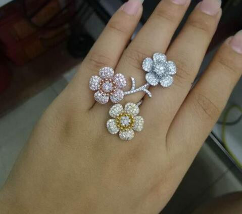 Luxury Three Flower Ring