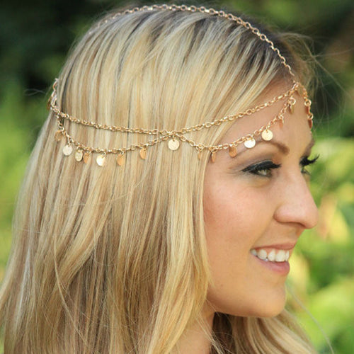 Jewelry Chain Headband with Tassels